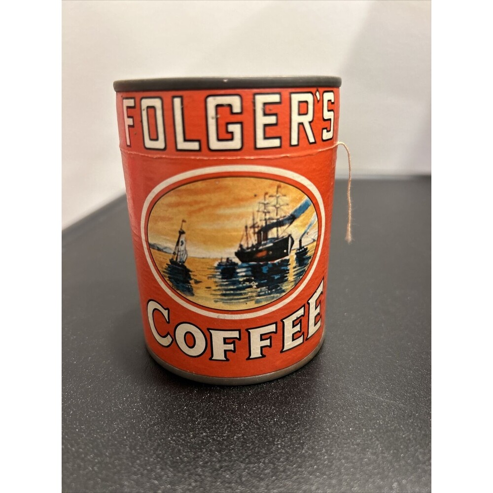 1980's Vintage UNOPENED Folger's Coffee Advertising Can PUZZLE